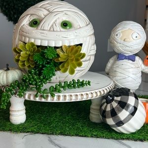 New Halloween Ceramic Mummy Candy Bowl